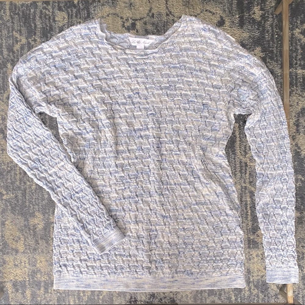 Leo & Nicole Long Sleeve Pointelle Sweater